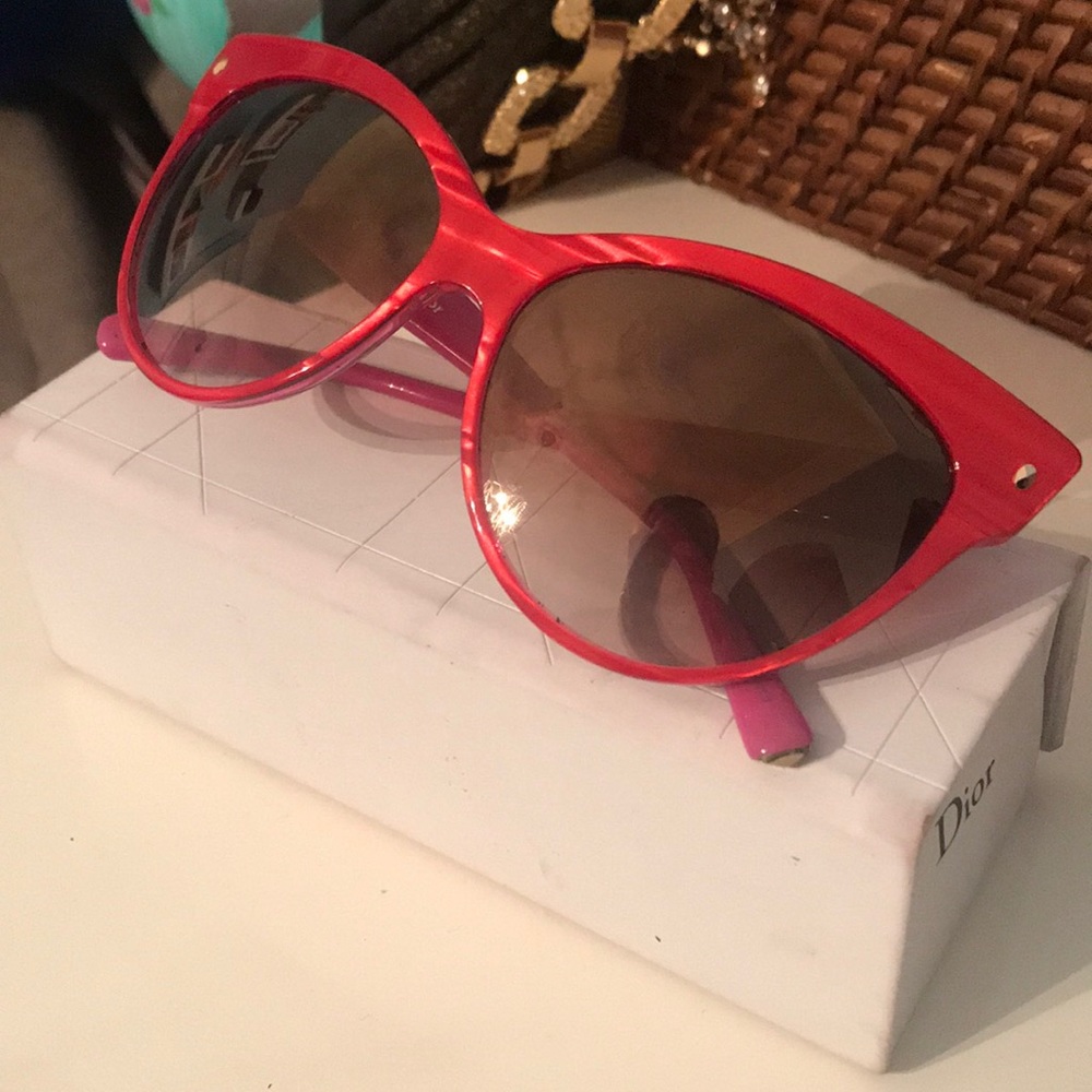 Authentic Red & Pink Dior Sunglasses